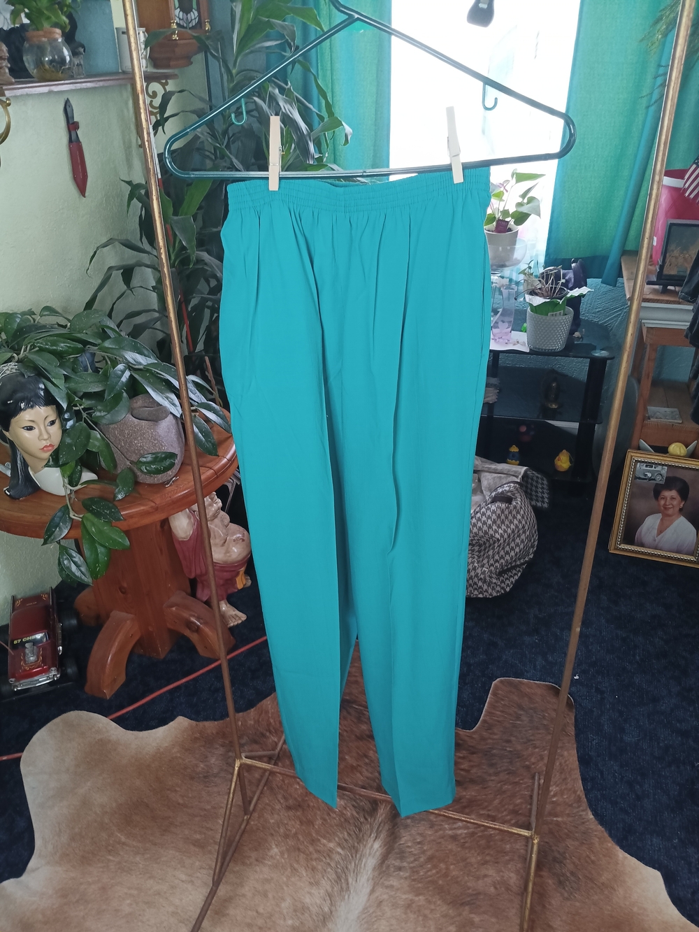 Alfred Dunner Teal Straight-Leg Elastic-Waist Pants